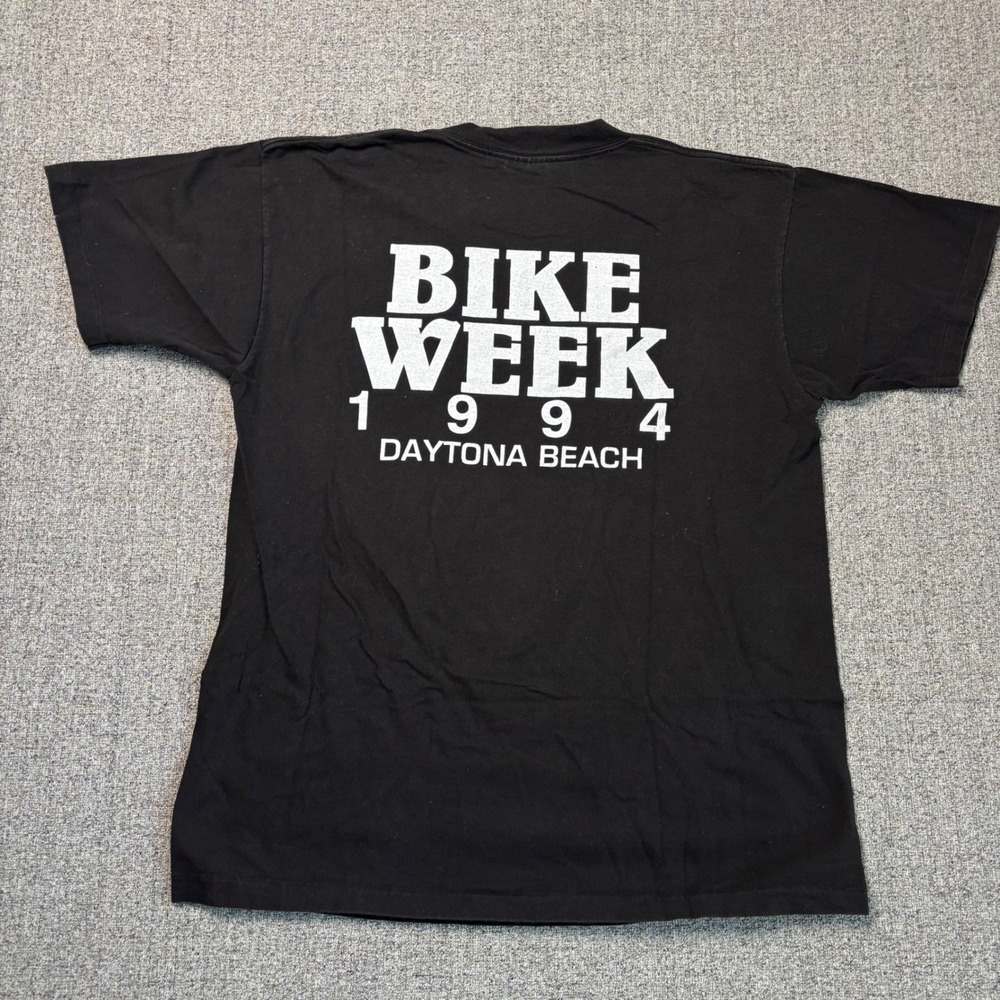 Vintage 1994 Daytona Beach Bike Week T Shirt Finkys Roadhouse Saloon Oneita L